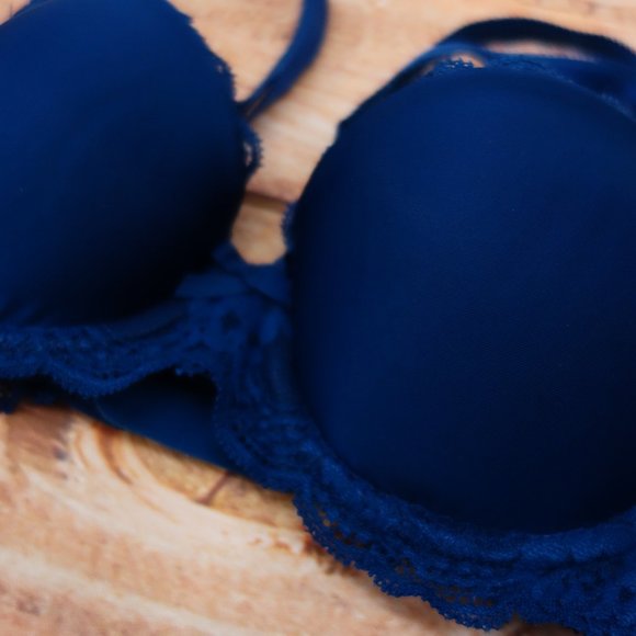 New Dream Angels Lined Demi Blue Bra -  32A - Picture 2 of 5